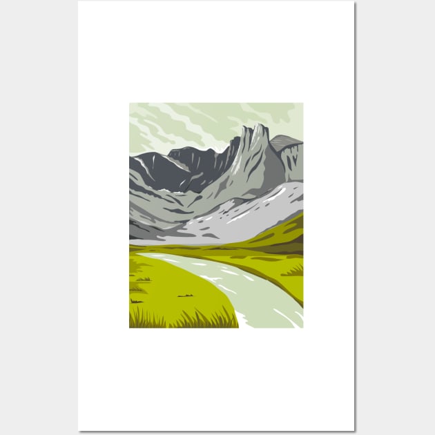 Gates of the Arctic National Park and Preserve Oolah Valley in Alaska United States WPA Poster Art Color Wall Art by retrovectors
